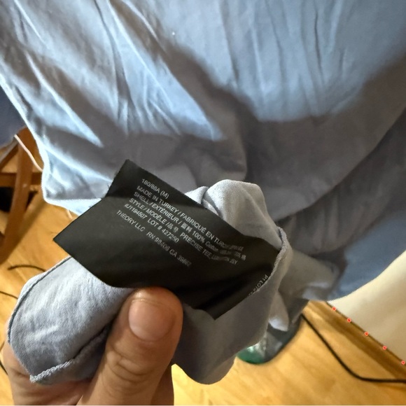 Theory Men's Light Blue Short Sleeve Tee - Picture 6 of 6